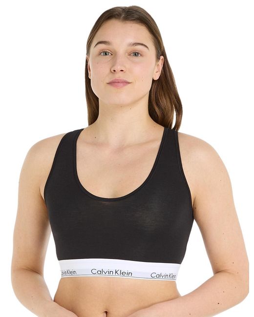 Calvin Klein Black 000Qf7214E Modern Cotton Bralette Bra