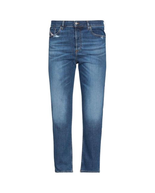 DIESEL Blue D-Fining Tapered Fit Plain Wash Denim Jeans Cotton for men