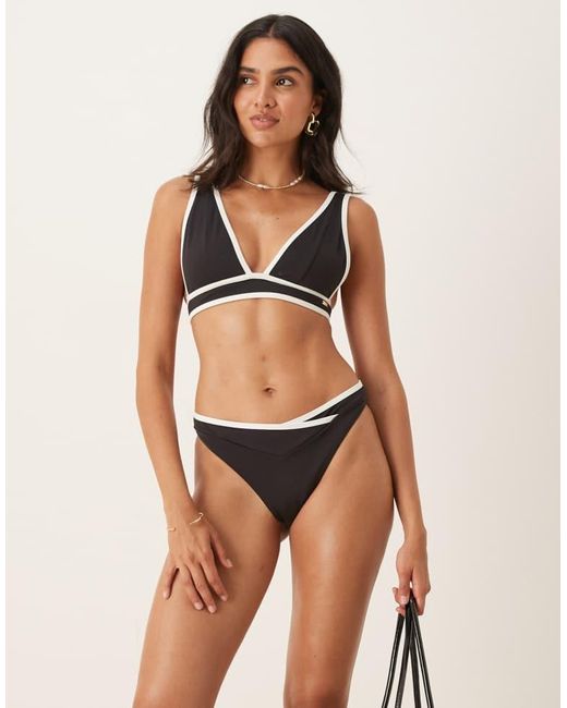 Tala Black Contrast Wrap Waist Bikini Brief