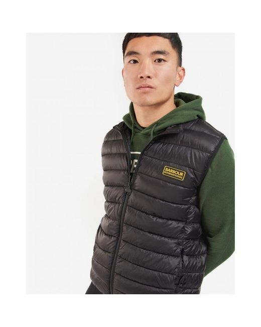 Barbour Gray International Racer Reed Quilted Gilet for men