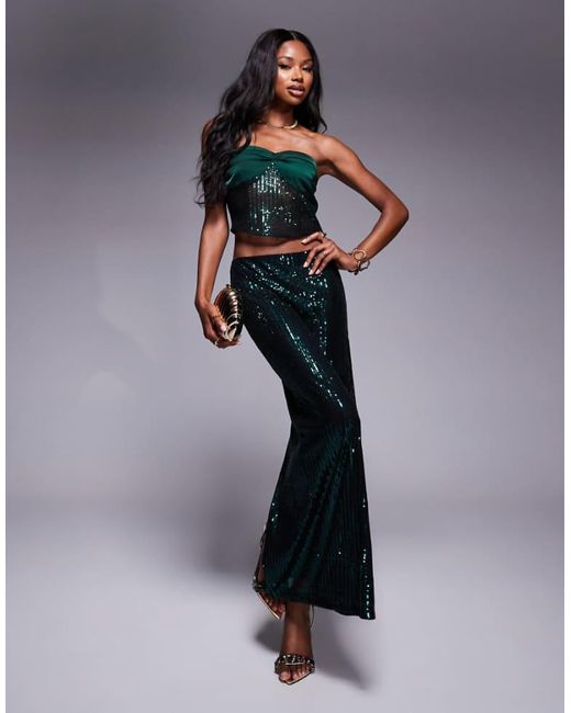 Missy Empire Black Back Split Maxi Skirt Co-Ord