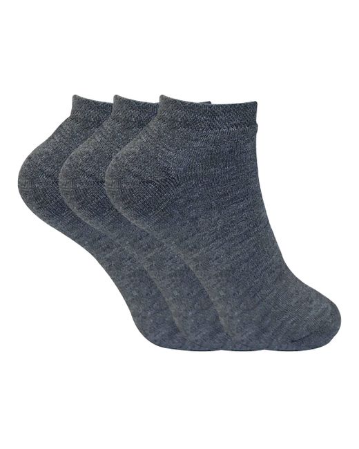 Sock Snob Blue 3 Pairs Ladies Cushioned Coloured Low Cut Ankle Thermal Trainer Socks