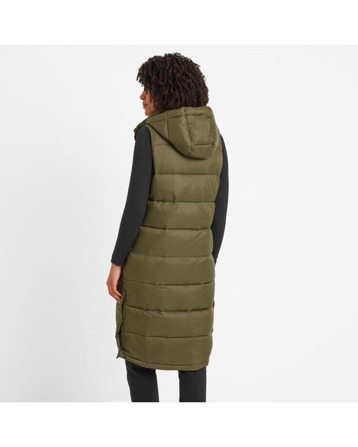 TOG24 Green Newall Long Padded Gilet Polyamide