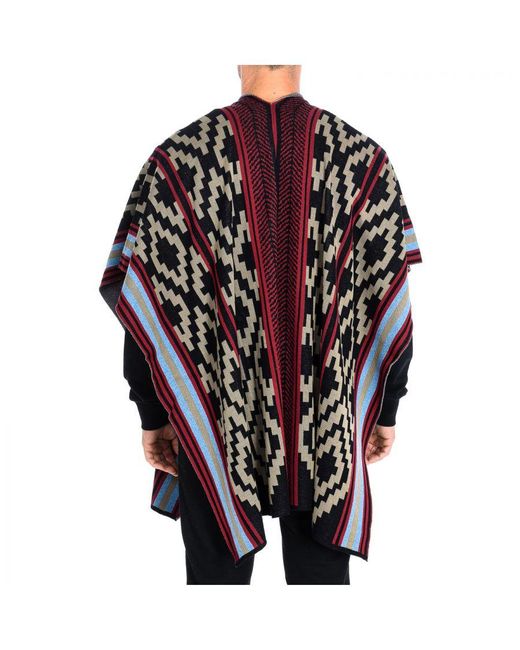 La Martina Black Sleeveless Mid-Season Knitted Poncho Rms006-Xc037 for men