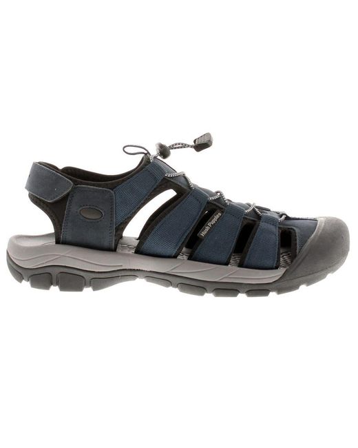 Hush Puppies Black Pu Upper Active Closed Toe Sandal With Touch Fastening for men