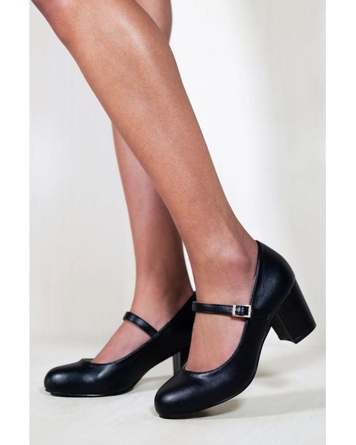 Where's That From White Araceli Block Heel Mary Jane Pumps