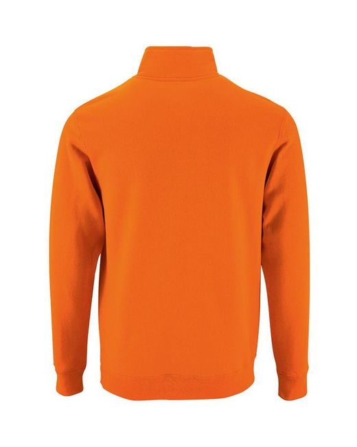 Sol's Stan Contrast Zip Neck Sweatshirt (oranje) in het Orange voor heren