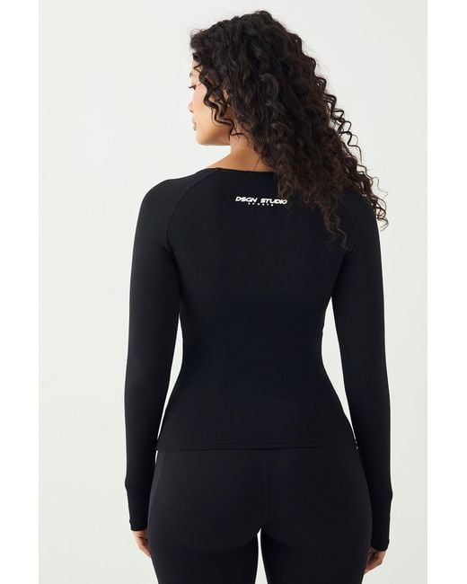 DSGN Studio Blue Sport Contour Seamless Fitted Long Sleeve Top