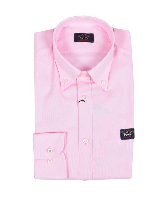 Paul & Shark Pink And Long Sleeved Shirt for men
