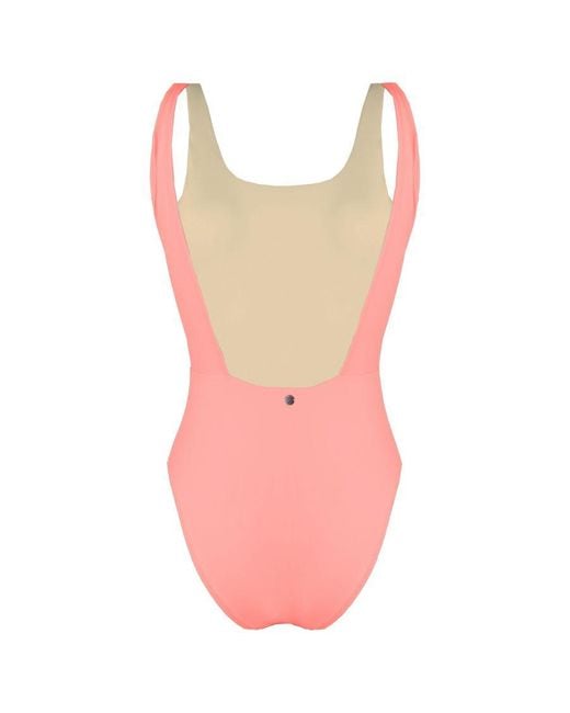 GYMSHARK Pink Open Back Swimsuit