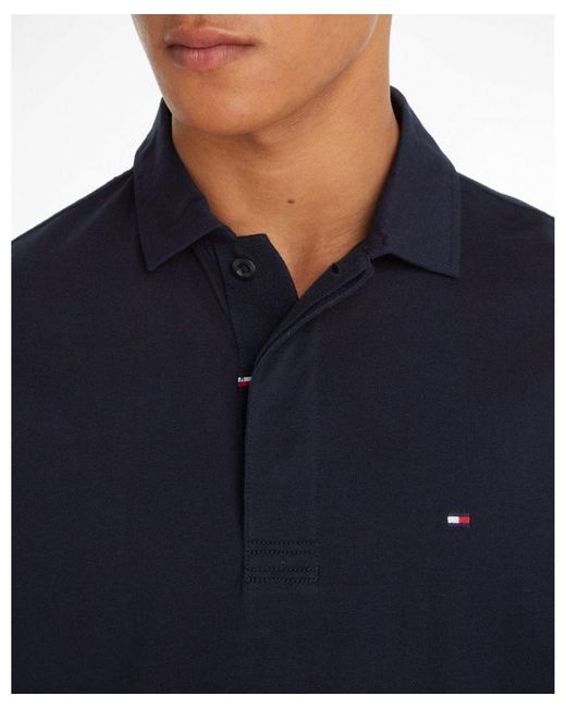 Tommy Hilfiger Blue New Prep Rugby Long Sleeve Polo for men