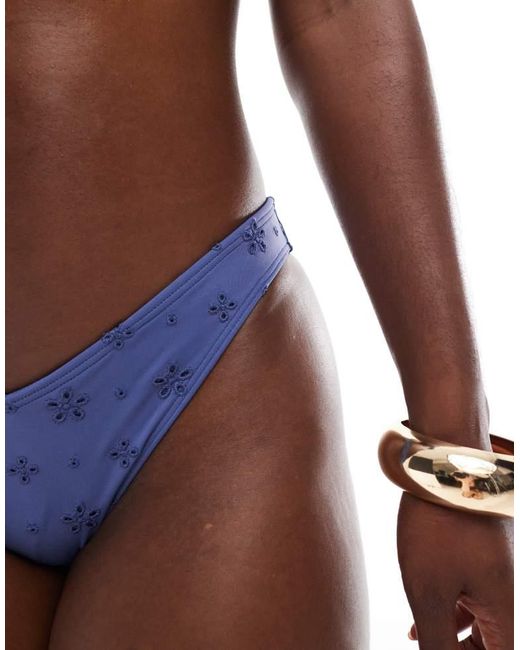 Hollister Blue Co-Ord Curvy High Waisted Eyelet Bikini Bottoms