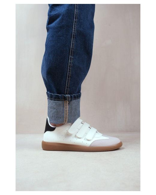 Where's That From Blue 'Terrace' Casual Gum Sole Adjustable Trainers