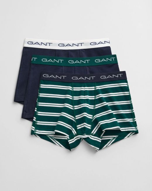Gant Green Paisley Trunk 3-Pack Deep Forest for men
