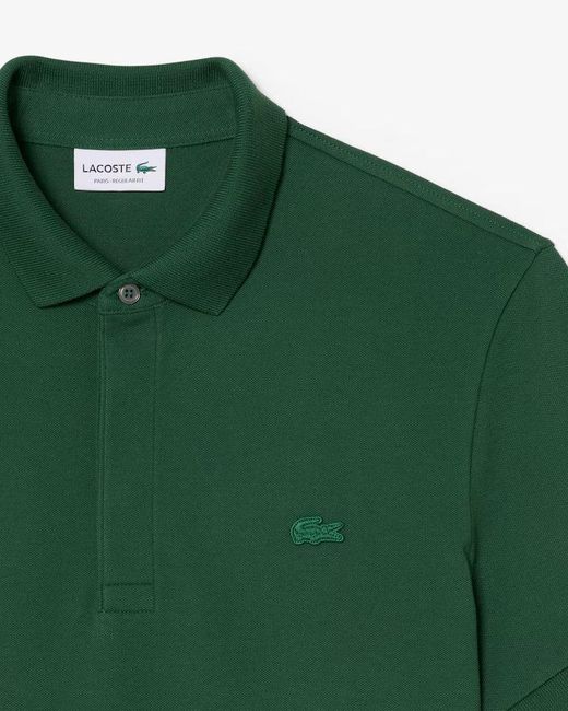 Lacoste Green Paris Strech Pique Polo Shirt Cotton for men