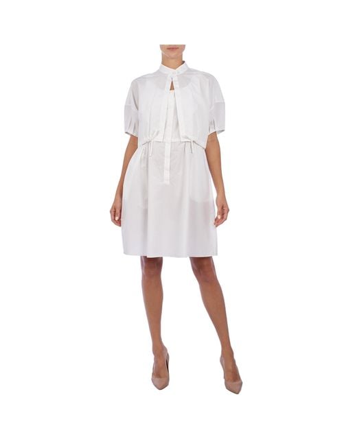 Emporio Armani White Ina13T Dress With Detachable Cape