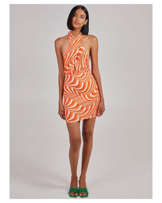 Pink Vanilla Orange Pucci Print Halterneck Mini Dress
