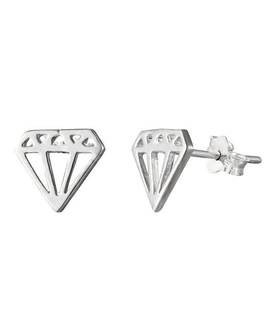 The Jewellery Stockroom Metallic Sterling Open Diamond Cut Out Stud Earrings
