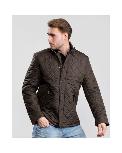 Barbour Gray Powell Quilted Jacket for men
