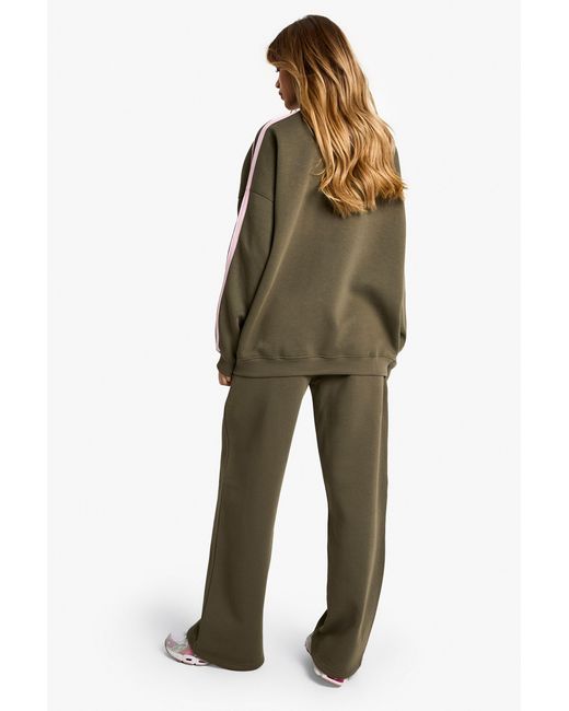DSGN Studio Green Stripe Detail Straight Leg Jogger