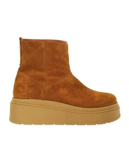 Dune Brown Ladies Podsey Suede Platform Boots