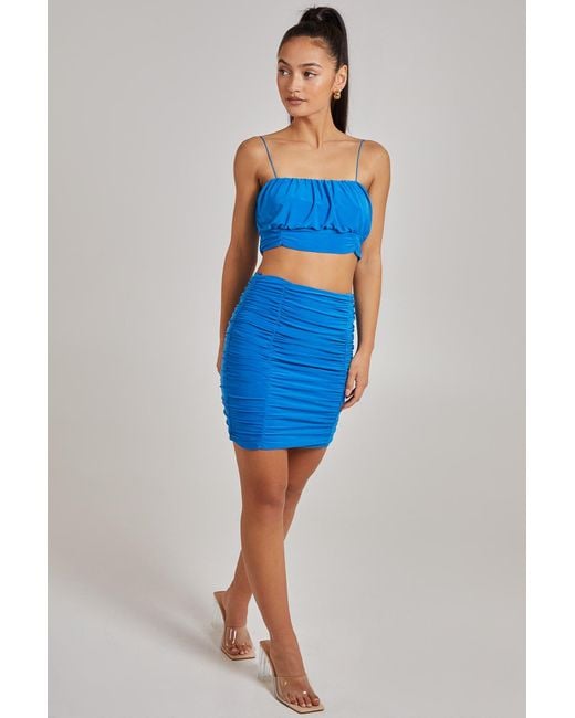 Pink Vanilla Blue Ruched Slinky Cami Top