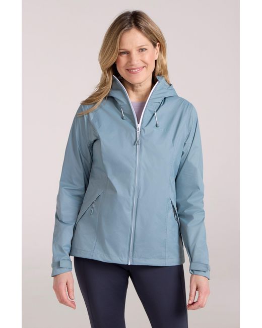 Mountain Warehouse Blue 'Swerve' Waterproof Jacket With Adjustable Hood Rain Coat Polyamide