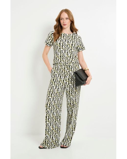 Wallis White Geo Jersey Drawstring Trouser