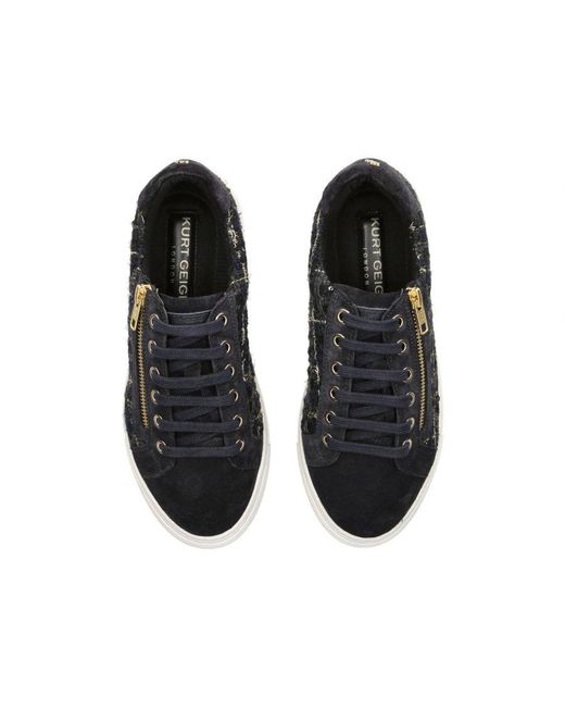 Kurt Geiger Black Leather Kgl Dulwich Zip Sneakers