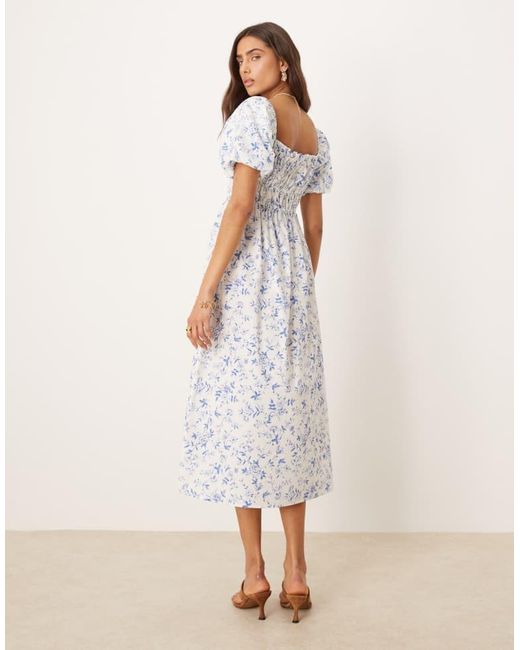 Nobody's Child Natural Kurtis Shirred Bodice Midi Dress