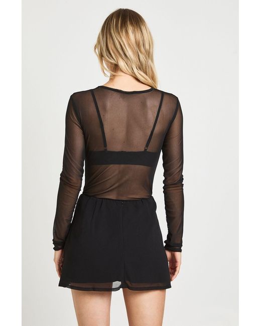 Boohoo Black Petite Chiffon Mini Skirt