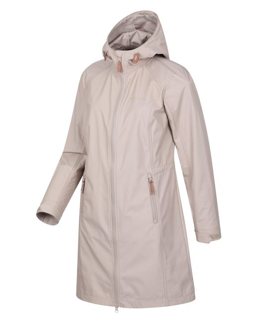 Mountain Warehouse Natural 'Ioana' Longline Softshell Jacket Water Resistant Breathable Activewear