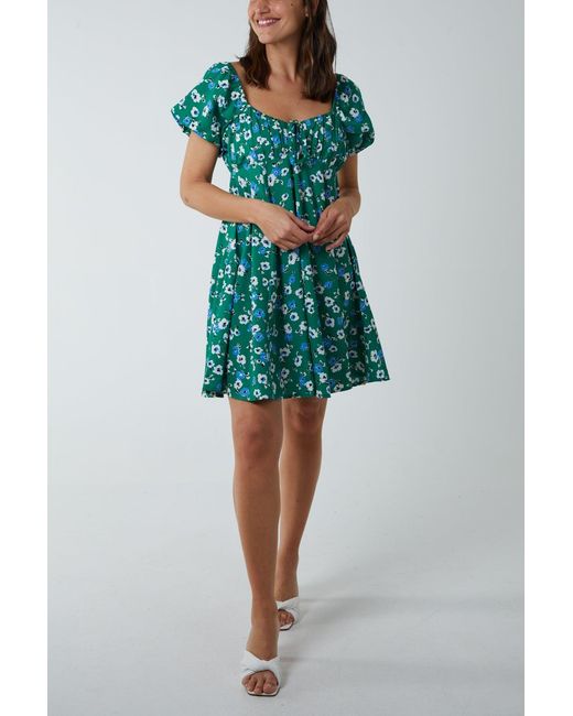 Blue Vanilla Blue Ruched Bust Long Sleeve Mini Dress