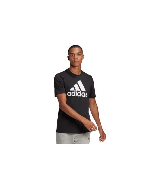 Adidas Black Big Logo Jersey T-Shirt for men