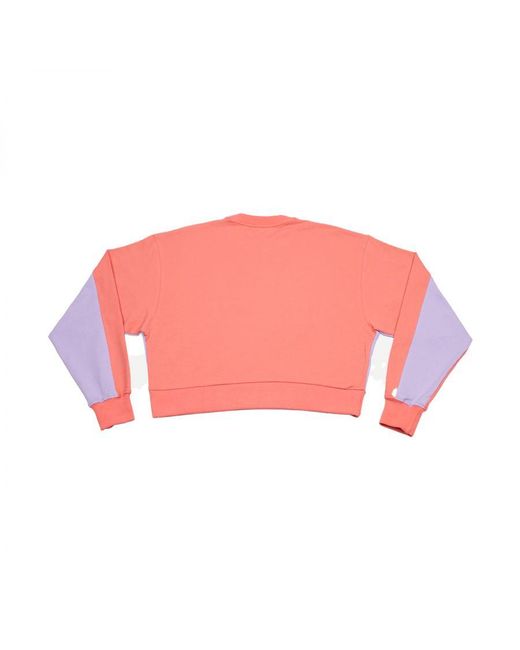 Superb Red Be Happy Rsc-S2102 Short Long-Sleeved Round Neck Sweatshirt