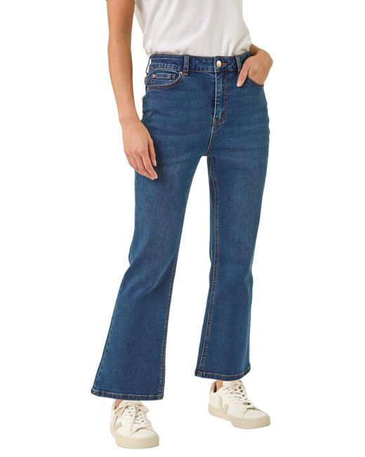 Roman Blue Petite Boocut Cropped Jeans