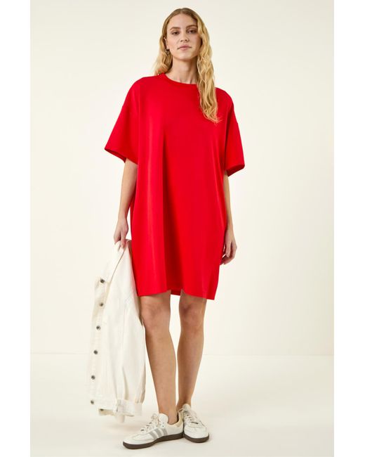 Roman Red Jersey Stretch T-Shirt Dress