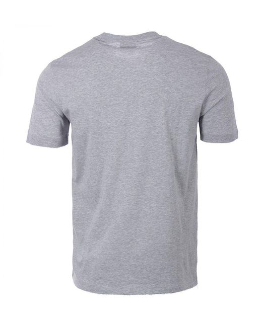 HUGO Gray Red Logo Patch Sustainable T-shirt for men