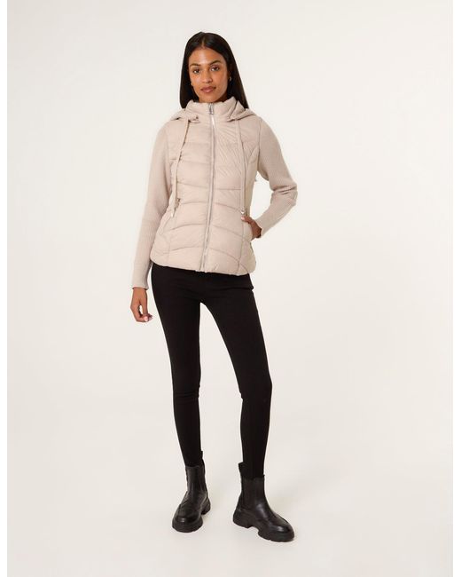 Blue Vanilla Natural Knitted Sleeve Puffer Jacket