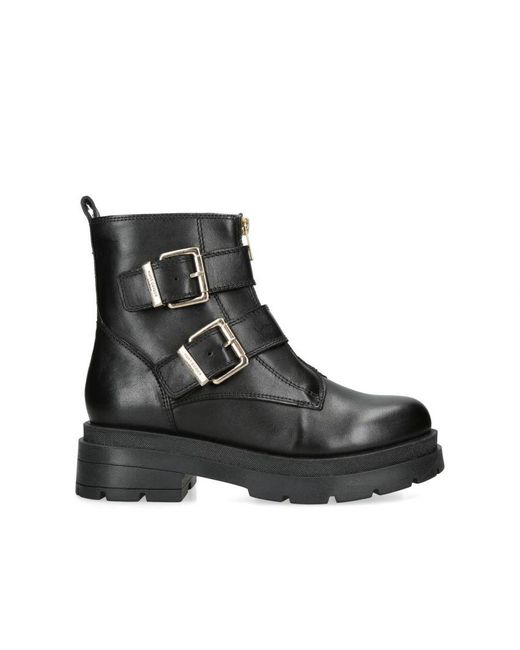 Kurt Geiger Black Leather Kgl Brixton Zip Boots