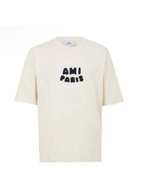 AMI White Logo T-Shirt for men