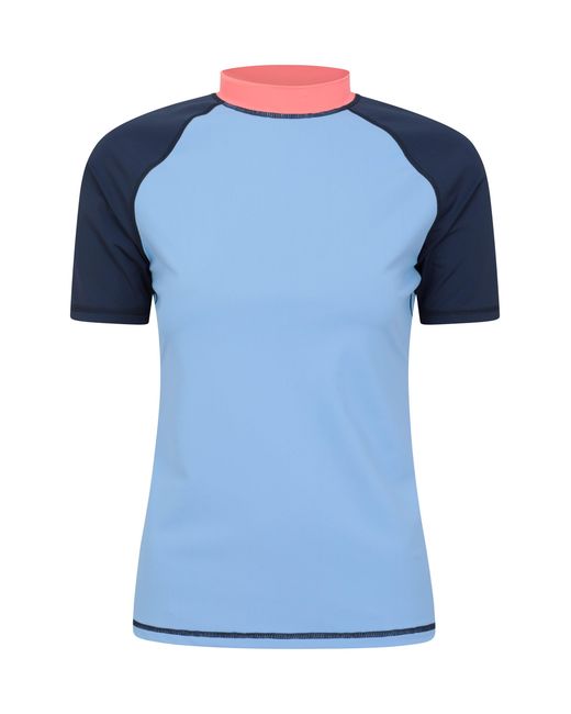 Mountain Warehouse Blue Rash Vest Sun Protection Quick Dry Stretchy Swimwear