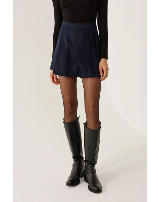 Hiccup Black High Waist Pleated Skirt