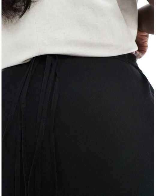 ASOS White Design Linen Blend Bias Maxi Skirt