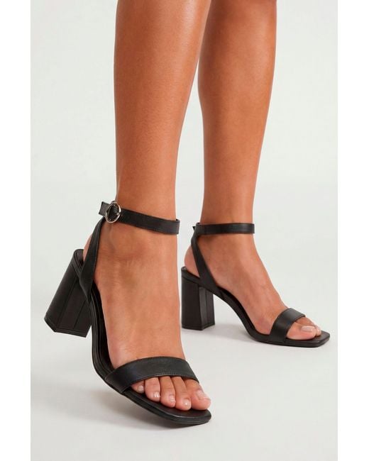 Boohoo Black Wide Fit 2 Part Mid Block Heels