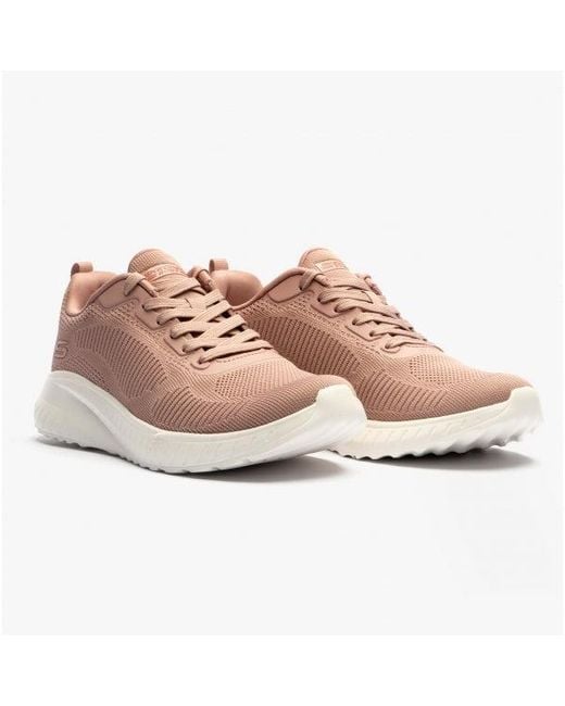 Skechers Pink 117209/Blsh Bobs Squad Chaos-Face Off Sporty Trainers Blush