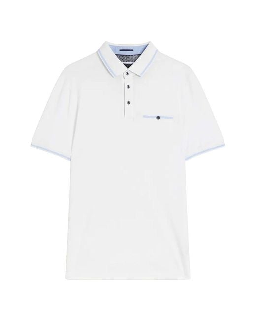 Ted Baker White Tortila Polo Shirt Cotton/Modal for men