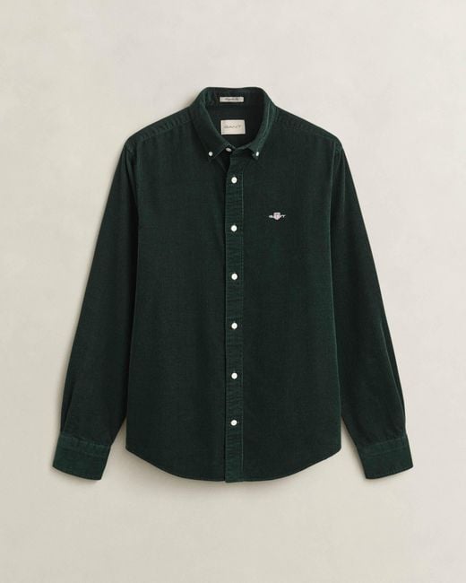Gant Green Regular Fit Long Sleeve Logo Detail Shirt for men
