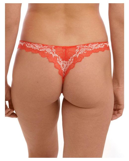 Wacoal Orange Floral Lace Tanga Briefs