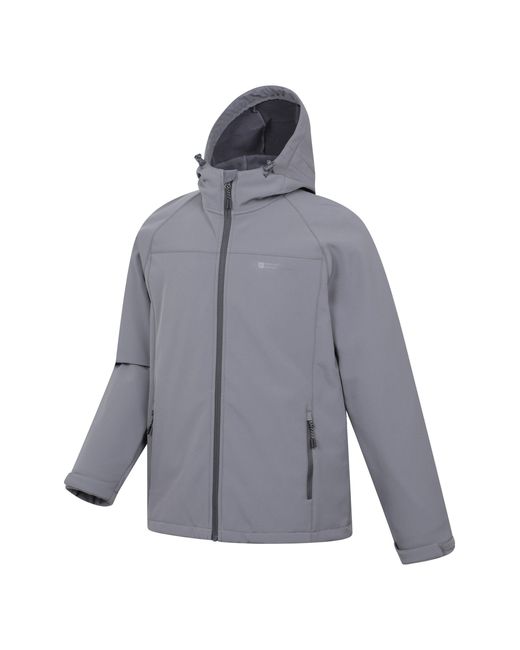 Mountain Warehouse Gray 'Exodus' Softshell Jacket Insulated Breathable Water Resistant Coat for men